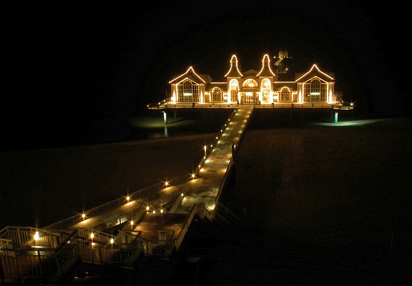 Seebrücke Sellin bei Nacht